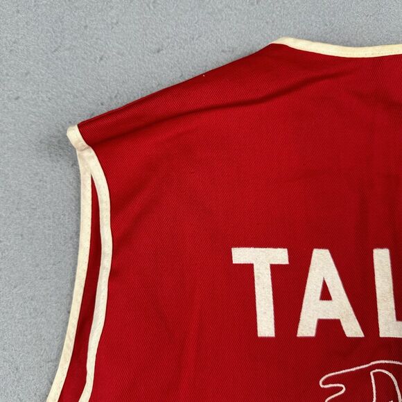 Vintage 60s Champion Running Man Vest Medium Red Cast Taleb Grotto Open Front - Picture 13 of 16